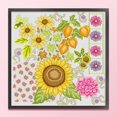 thumbnail image 1 of Cuadros Decorativos Bordado parcial Hilo de algodón ecológico Punto de cruz de girasol impreso de 11 quilates (2405) Wdftyju embutido en tela, 1 of 9