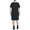 thumbnail image 5 of Terra & Sky Women's Plus Size V-Neck T-Shirt Dress with High Low Hem, 5 of 5