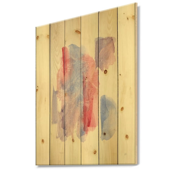 Designart 'geometric Pastel I' Mid-Century Modern Print on Natural Pine Wood