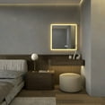 thumbnail image 2 of Ozarke Glowing LED Vanity Mirror with Digital Clock, Fog Free and 3 Lights Emitting Color - Large, 2 of 6
