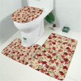 thumbnail image 2 of Multicolor Christmas Floral Pattern Bathroom Rugs Sets 3 Piece,Toilet Cover Set,Absorbent Non Slip Bathroom Mats Sets with U-Shaped Contour Rug Toilet Rug Set, 2 of 5