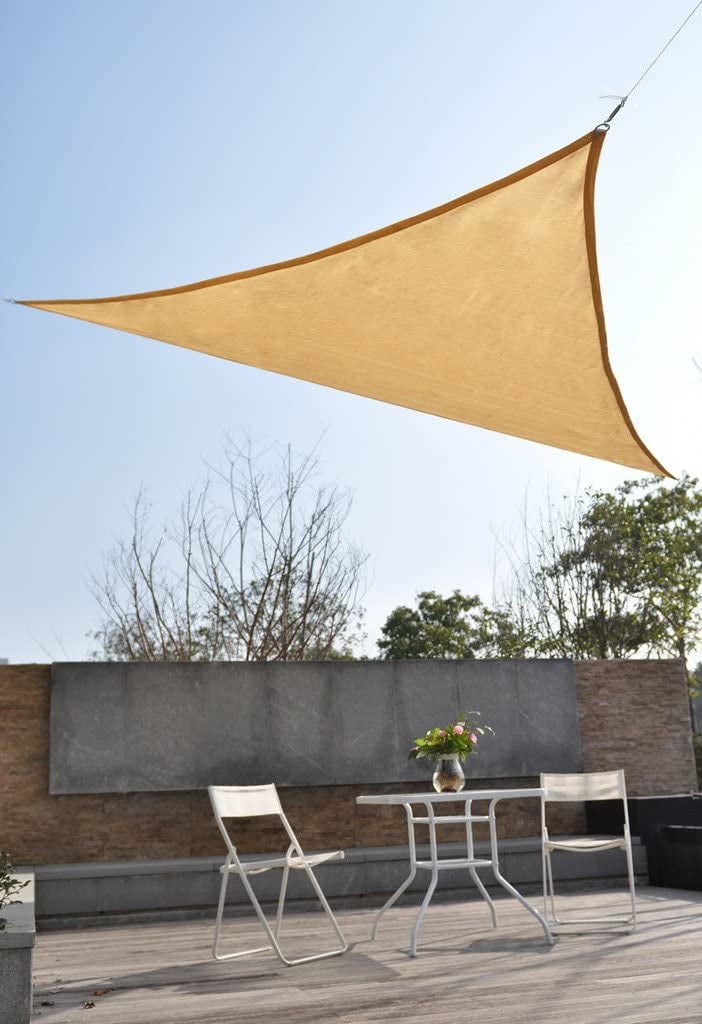Grey Sun Shade Sail UV Block Canopy Garden Canopy Triangle 10x10X10 Waterproof Oxford Cloth Anti-UV Sunburn Patio Cool Off Camping Large Occlude Outdoor Lawn Backyard BBQ Gift