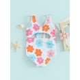 thumbnail image 4 of Bslissey Toddler Baby Girls One Piece Swimsuit Floral Print Sleeveless Knotted Cutout Romper Swimwear 6M 9M 12M 18M 24M 3T Infant Casual Summer Bathing Suits Beachwear, 4 of 8