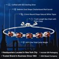 thumbnail image 2 of Gem Stone King 8.01 Ct Oval Checkerboard Red Garnet White Topaz 925 Sterling Silver Bracelet for Women, 2 of 5