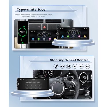 Hodozzy Single Din Car Stereo Carplay Android Auto, 7 Inch Touchscreen