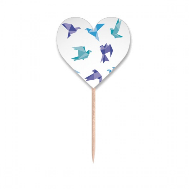 Colorful Origa Pigeon Pattern Cure-Dent Drapeaux Coeur Lable Cupcake Pics