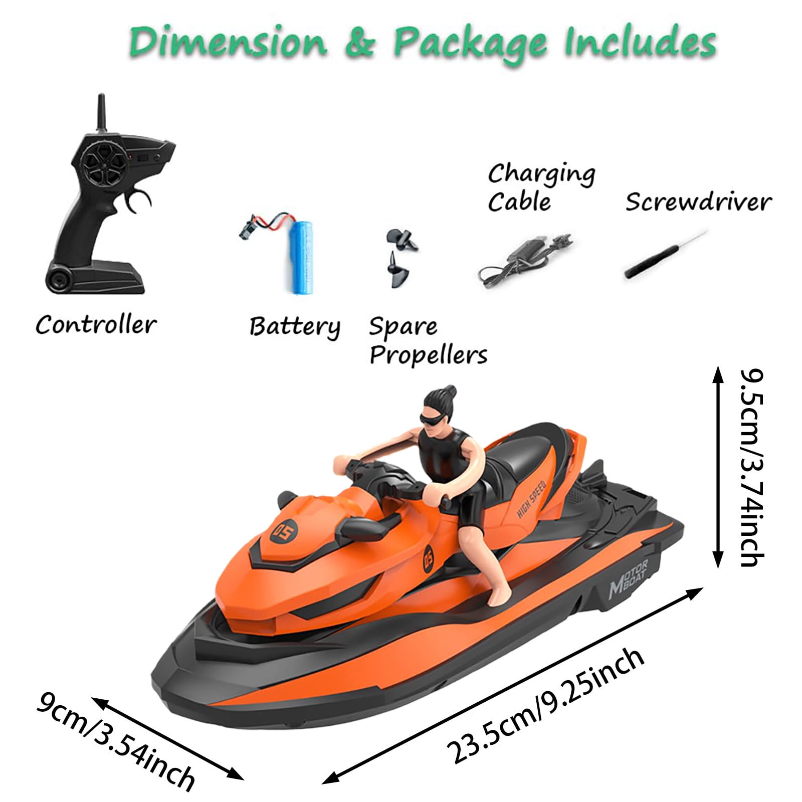 FANSHAYTTT Remote Control Je T Ski With Driver High Speed 2.4G Hz RC Motorboat Water Toy Du Al Propellers Motorboat Model Toy Sh I P Toy With Control Range Remote Controlled Motorboat Fast Cars for