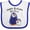 White and Royal, variant on Inktastic Happy Birthday, Mimi- Cute Penguins Boys or Girls Baby Bib