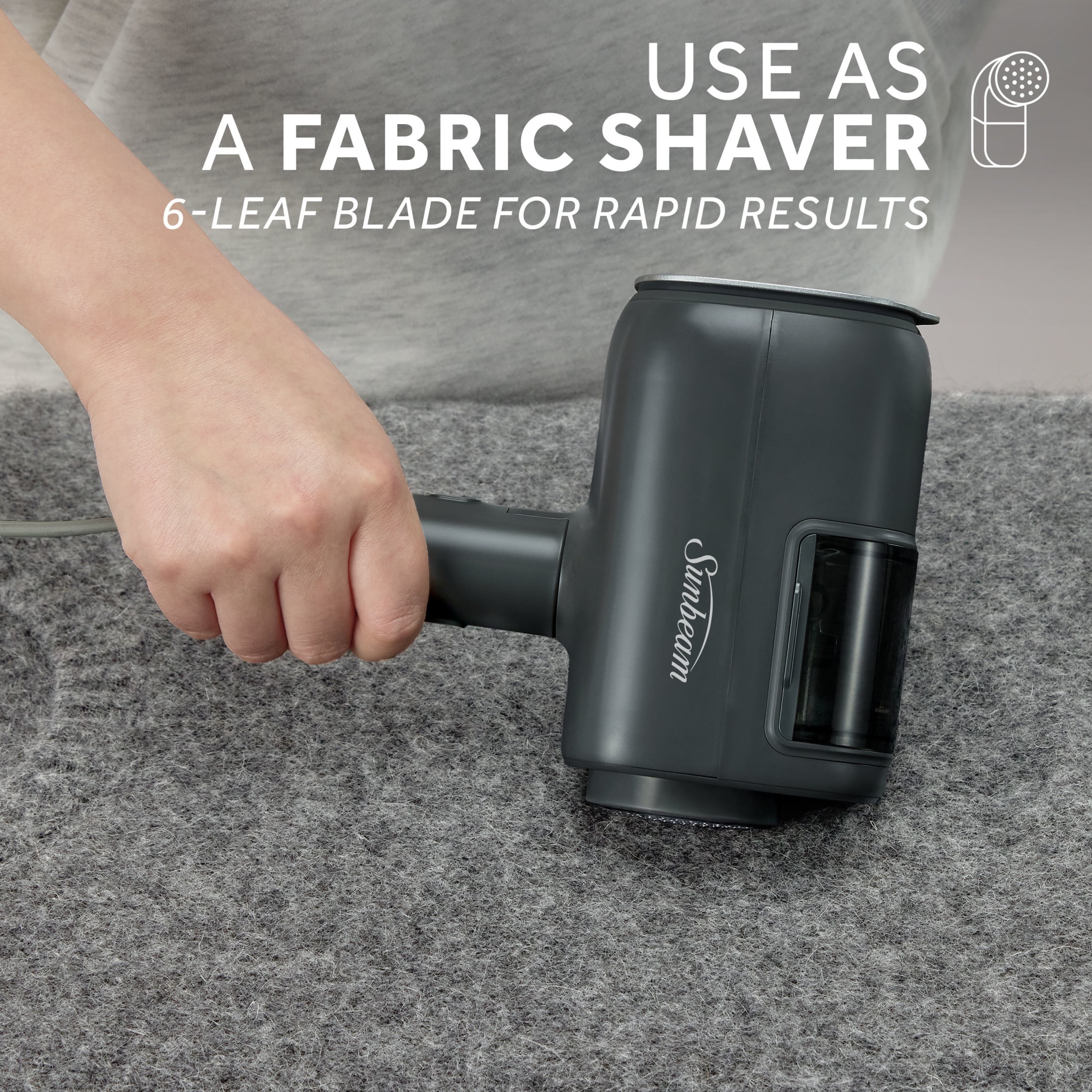 Sunbeam ReviveSystem 3-in-1 Garment Steamer, Iron, and Fabric Shaver with Ceramic Soleplate, Grey