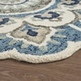 thumbnail image 3 of Ox Bay Erica 4' Round Ivory/Teal Floral Medallion Indoor Area Rug, 3 of 7