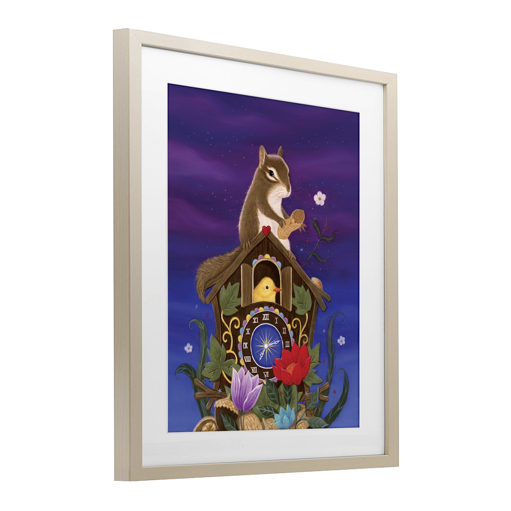 Stupell Industries Nighttime Snack Squirrel Birch Framed Print Under Glass, design by Gina Matarazzo