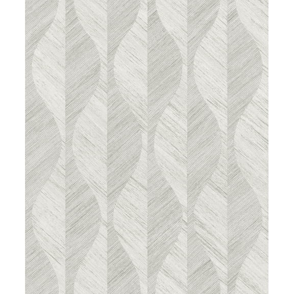 Advantage Oresme Silver Ogee Wallpaper