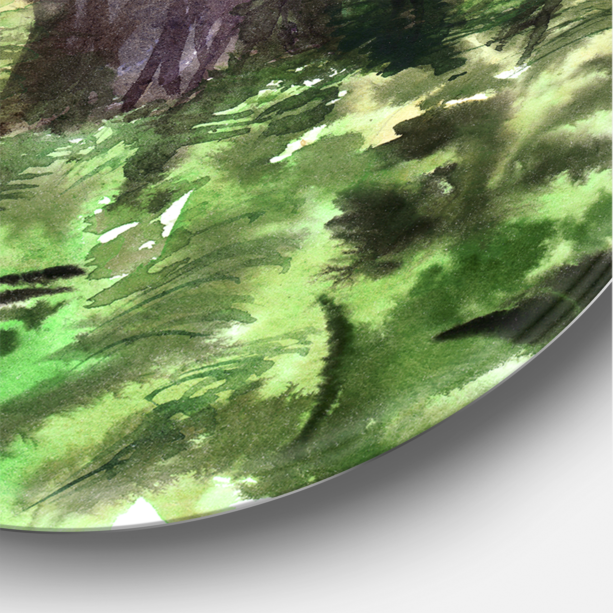 Designart 'Autumn Forest With A Large Tree' Lake House Circle Metal Wall Art 23x23 - Disc of 23