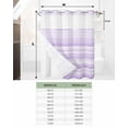 thumbnail image 6 of No Hook Shower Curtain with Snap-in Liner, Purple Stripe Waterproof Fabric Bathroom Curtains, Abstract Art Modern Vertical Striped Bath Curtains & Mesh Top Window 72"x78" Long, 6 of 6