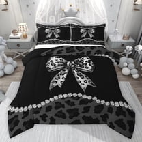 Castle Fairy Fashion Ribbon Bowtie Full Size Comforter Sets,Bling Crystal Bedding Sets