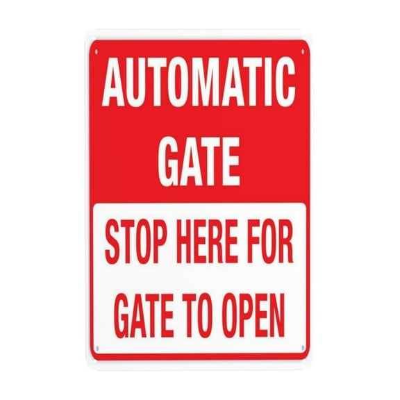 Stop Here For Gate To Open Tin Sign Warning Metal Sign Vintage Sign Wall Decor for Home Farm Bar Coffee Shop Club Decoration 8x12 Inch