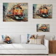 thumbnail image 4 of Designart "modern Train Vibrant Rails" Transportation Print on Natural Pine Wood, 4 of 5