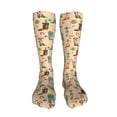 thumbnail image 5 of Honeii Groovy American Western Footwear Print Calf Socks Sports Socks Seamless Toe, Trouser Socks,Knee High Long Socks for Women and Men-One Size, 5 of 8