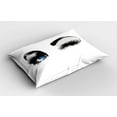 thumbnail image 2 of Ambesonne Eye Pillow Sham 2 Pack, Flirty Young Woman Wink, 30"x20", Blue Black Pale Grey, 2 of 3