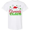 thumbnail image 3 of Inktastic Granny Claus with Christmas Santa Hat and Snowflakes T-Shirt, 3 of 5