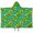 Rooster and Pumpkin Green Pattern, variant on Rooster and Sunflower Green Pattern Hooded Bath Towel Wrap for Teens Ages 3 To 12, Soft Lightweight Quick Dry Microfiber Bath Beach Pool, 60"x35"