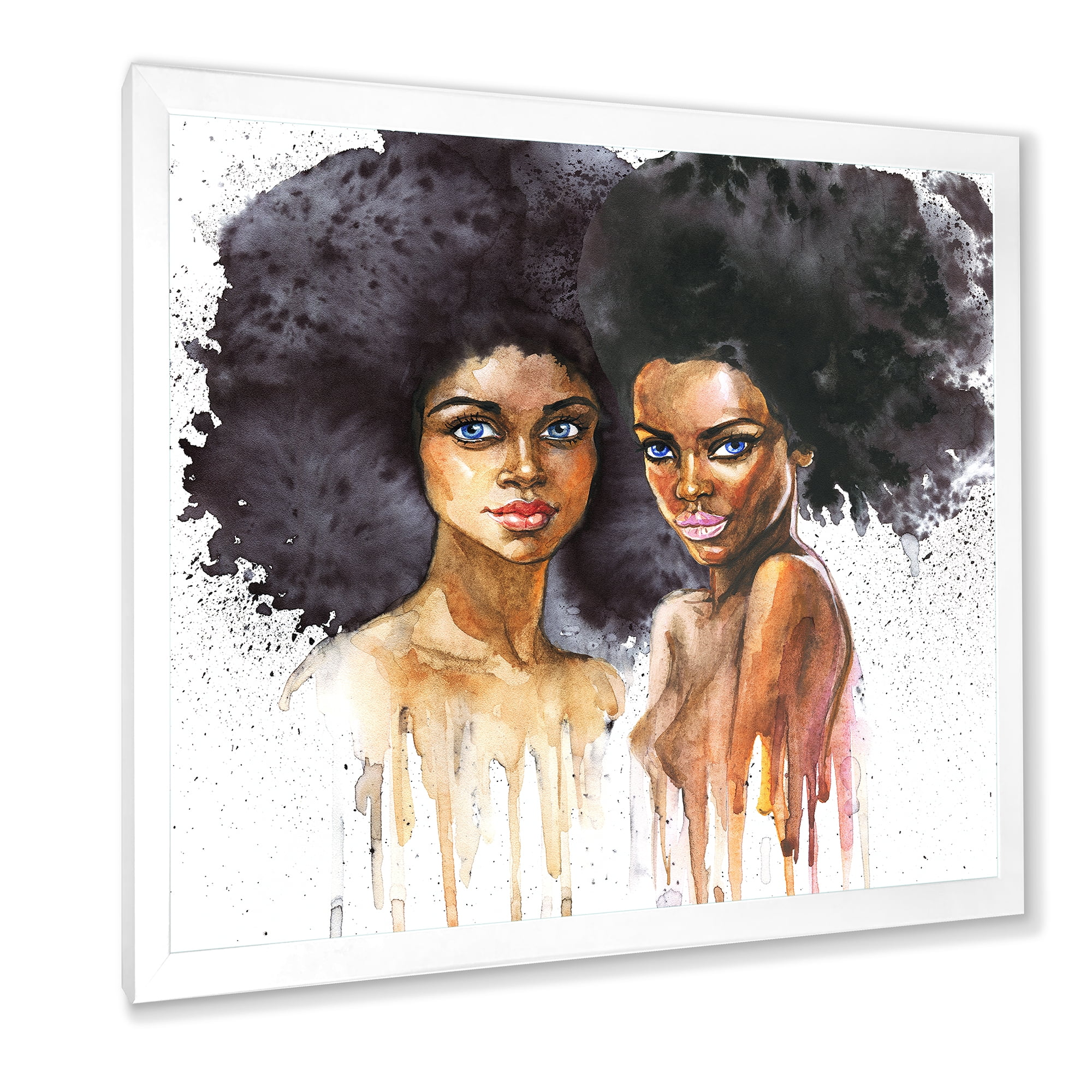 Designart 'Portrait of Two African American Women' Modern Framed Art Print