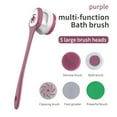 thumbnail image 4 of This 6-in-1 rechargeable electric shower brush set can be used for full-body cleansing and vibrating back massage - includes a detachable long-handled exfoliating brush - a rotating shower and face b, 4 of 16