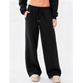 thumbnail image 3 of BAKREP Women's Sweatpants Wide Leg Elastic Loose Relaxed Sweat Pants Spring Winter Clothes Baggy Drawstring Joggers with Pockets, 3 of 12