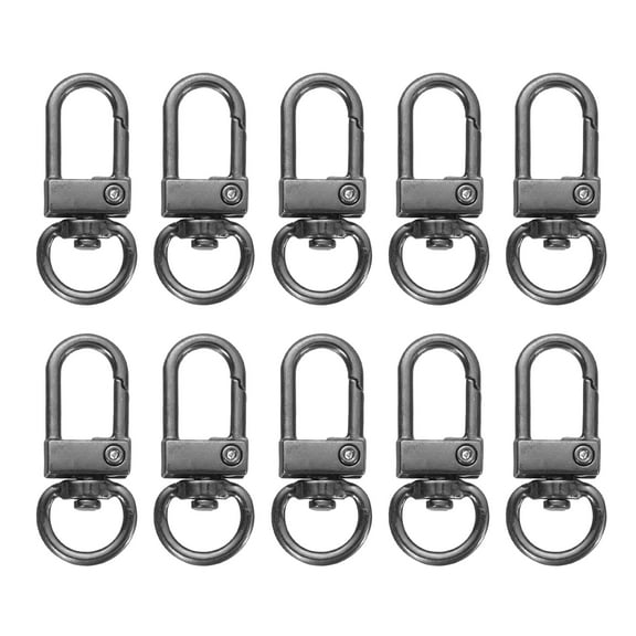 Uxcell Swivel Lobster Claw Clasps Keychain Lanyards Trigger Snap Hooks for Jewelry Making DIY Craft, Gun Black, 10 Pcs