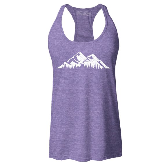 Shop4Ever Women's Mountains Scenery Nature Wildlife Racerback Tank Top XX-Large Purple