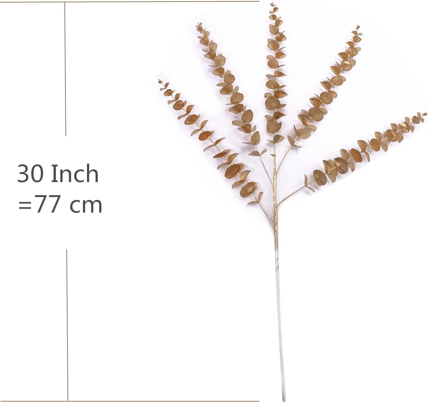 Artificial Plants for Christmas, Plastic Grass Faux Shrubs Fake Leaves Simulation Bushes Home Indoor Outdoor Garden Wedding Festival Decoration Hall Office Table Planter Filler – Gold 2 Pack