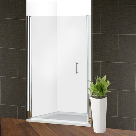 ALEKO 1/4'' Glass Pivot Shower Door - 48 x 72 Inches - (Best Way To Clean Glass Shower Doors With Soap Scum)