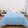 thumbnail image 2 of Noahas Shaggy Longfur Throw Blanket with Sherpa Warm Underside, Lightweight and Washable Kids Girls Room Decorative Blanket, 60''x80'', Light Blue, 2 of 7