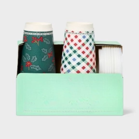 Holiday Disposable Drinkware Hot Cup - Red Green - 16oz/8ct - up&up