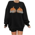 thumbnail image 1 of Sweatshirt pour Femmes, Pull Squelette Citrouille Mains Seins pour Halloween, 1 of 5