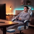 thumbnail image 6 of Vyrox Reclining Gaming Chair with Footrest, Massage Lumbar Support, Breathable Technical Fabric, Ergonomic Video Game Chair with Headrest, Gray, 6 of 7
