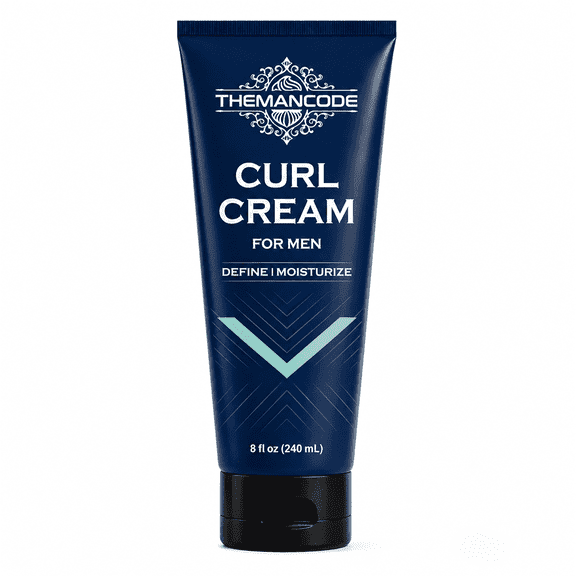 THEMANCODE Curl Cream for Men, 8 fl oz, Curl Defining Cream for Curly & Wavy Hair, Lightweight Moisturizing Styling Cream, Helps Control Frizz