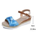 thumbnail image 6 of Women's Summer Size Wedge Fish Mouth Roman Sandals Sandals for Women 2025 Sky Blue 43, 6 of 6