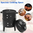 thumbnail image 3 of Detachable 3-in-1 Vertical Charcoal Smoker Portable BBQ Smoker Grill, 3 of 11