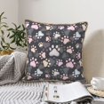 thumbnail image 4 of KLL Colorful Paws Of Dog Decorative Throw Pillow Covers Velvet Soft for Couch Sofa Bedroom Living Room Outdoor (No pillow core)- 18"x18", 4 of 5