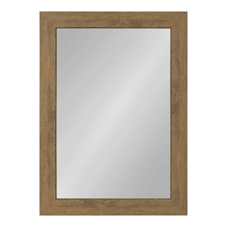 Kate and Laurel Boardwalk Framed Beveled Mirror 30.5 x 42.5 inches, Medium Brown