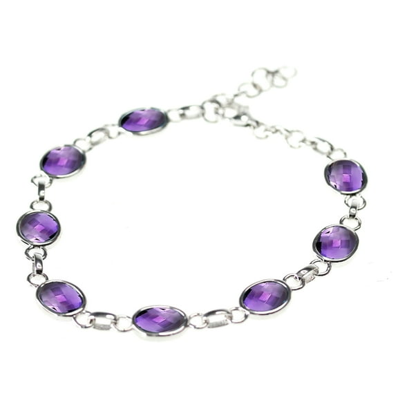 925 Sterling Silver African Amethyst Bracelet