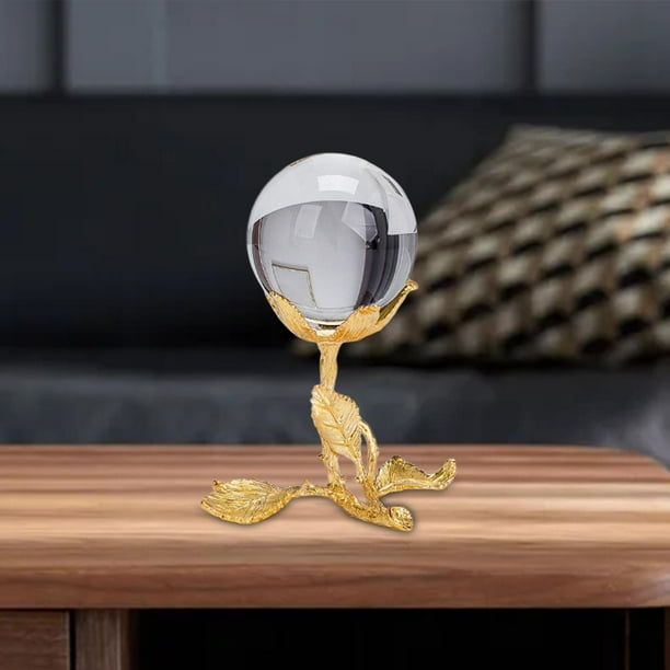 hierro de cristal con soporte Adorno Estatua Accesorios decorativos pa fotografía pequeña sala de oficina Estante pequeña sala de TV de escritorio 105x13cm perfecl Escultura de bola de cristal