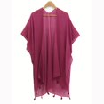 thumbnail image 3 of Pounoo Women's Cover Ups Solid Tassel Chiffon Open Front Kimono Cardigan Beach Wear Lightweight Breathable Loose Fit Swimwear Cover Ups Gift, 3 of 9