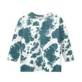 thumbnail image 4 of CCRFTGI Girls Clothes 14-16 Outfits Ropa Niñas Crew Neck Tween Girls Tops Tie Dye 3/4 Length Sleeve Shirts Spring Girls Clothes 14 Navy 5-7 Years, 4 of 5