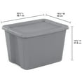 thumbnail image 4 of (4 pack) Sterilite Large Storage Bin, 18 Gallon Plastic Storage Container with Snap-On Lid, Gray, 4 of 13