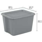 Sterilite 18 Gallon Large Storage Bin, Plastic Storage Container with Snap-On Lid, Gray