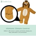 thumbnail image 2 of Cuddle Club One Piece Romper Hooded Fleece Onesie Jumper for Baby, Lion Brown 3-6 Mos, 2 of 6