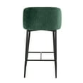 thumbnail image 5 of Fran Pleated Waves Contemporary Fixed-Height Counter Stool In Black Metal And Green Velvet - Set Of 2, 5 of 7