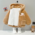 thumbnail image 2 of Toddler Coats for Boys 6t Baby Girls Boys Cartoon Letter Jacket Bear Ears Hooded Boy Thick Winter Jacket, 2 of 5